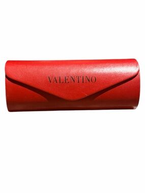 Valentino Red Leather Eyewear Case